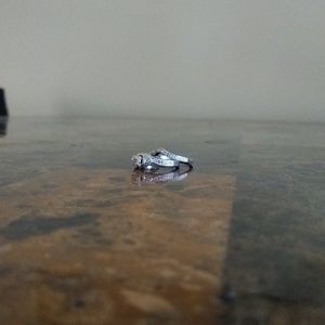 Wedding band and engagement ring